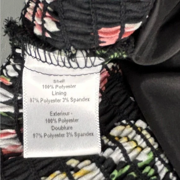 LIKELY Brand Charleigh Black Floral Smocked Mini Dress Size 8 Boho Cottagecore - Picture 5 of 8